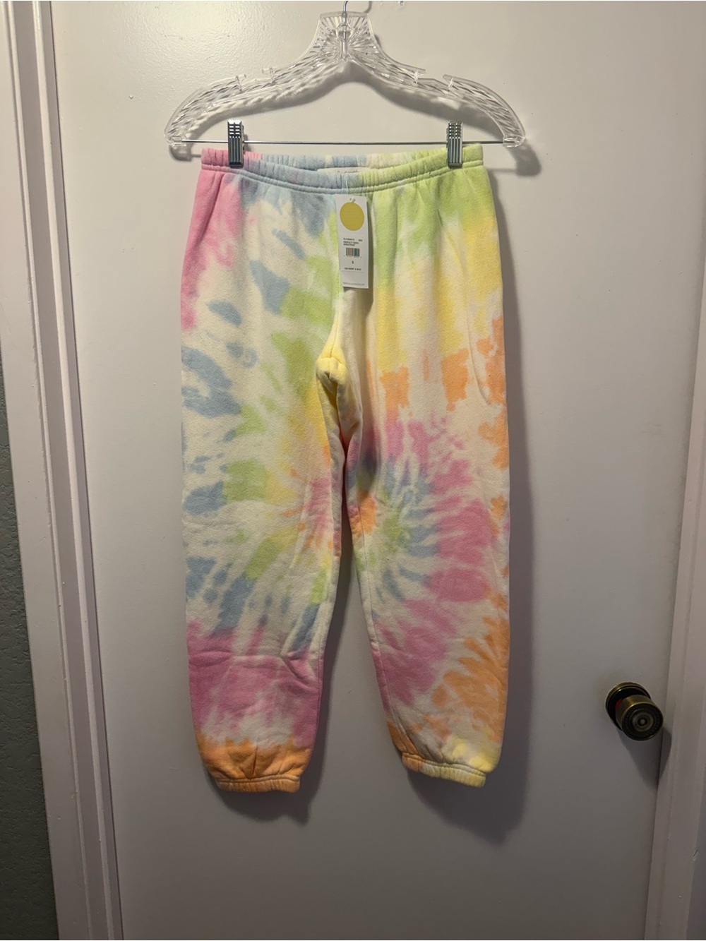 Spiritual gangster  Tie-Dye perfect terry sweatpants  - Pastel Multi